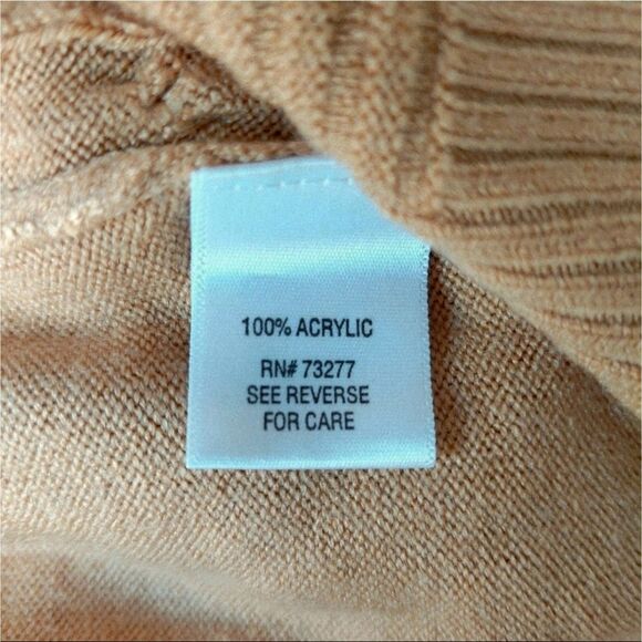 Croft & Barrow Cable Knit Turtleneck Sweater Sz XL | Tan Camel Beige Neutral - Picture 6 of 13